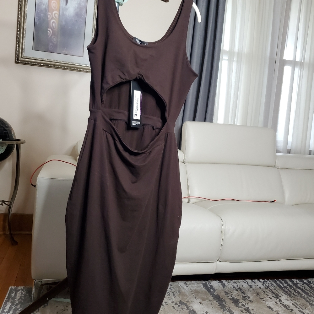 Rebdolls Plus Size Midi Dress with Open Belly